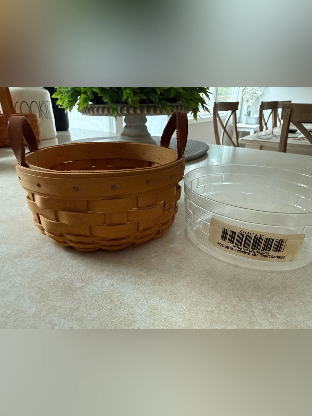 Longaberger 2002 Saffron Booking Basket with plastic protector